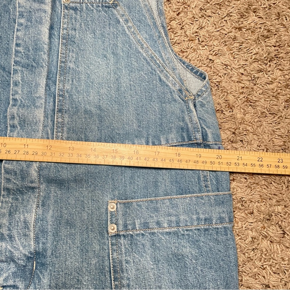 Free People We The Free Set It Off Long Shortalls Medium Wash Denim Sz Small - Picture 11 of 13